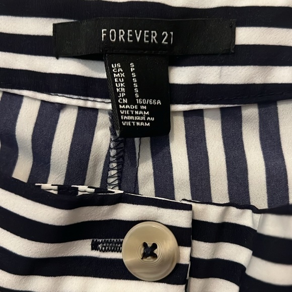 Stripe Shorts, Navy and White, great for the 4th of July, High Wasted - Picture 2 of 3